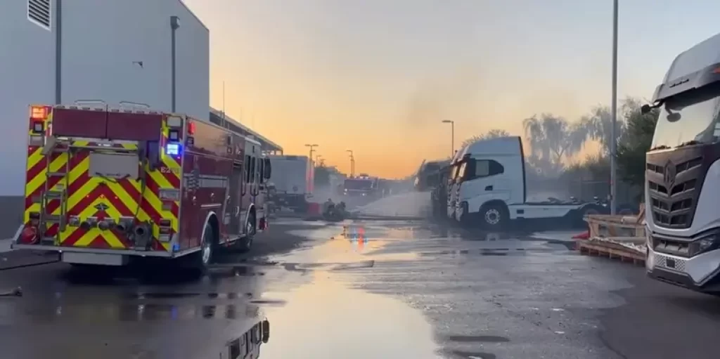 Trucks Caught Fire